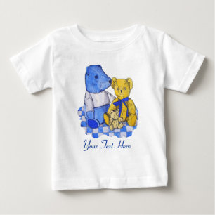T-shirt Pour Bébé trois mignonnes pique-nique nounours mignonne phot