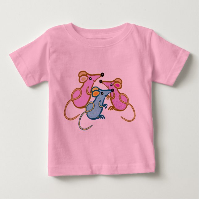 T-shirt Pour Bébé Trois petites souris (Devant)