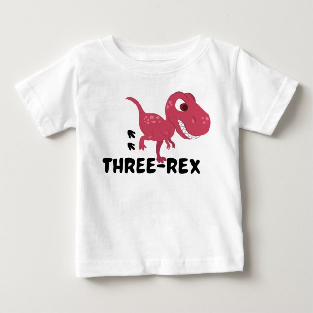 T-shirt Pour Bébé Trois Rex 3e anniversaire (Devant)