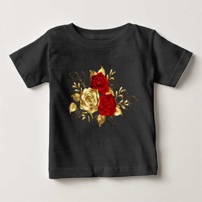T-shirt Pour Bébé Trois Roses de bijoux (Devant)