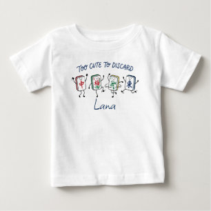 T-shirt Pour Bébé Trop Mignon Pour Jeter Mahjong Nom Personnalisé