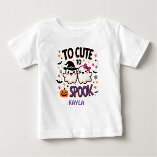 T-shirt Pour Bébé Trop mignon pour parler des fantômes d'Halloween