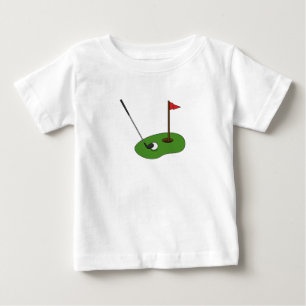 T-shirt Pour Bébé Trou de golf avec drapeau