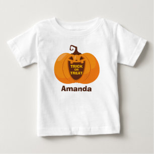 T-shirt Pour Bébé Trou ou traiter mignon Halloween Funny Orange Citr
