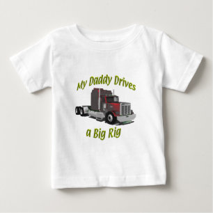 T-shirt Pour Bébé Truckers - Teamsters - Maroon Big Rig - Papa
