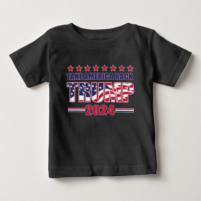 T-shirt Pour Bébé Trump 2024 : Reprendre l'Amérique (Devant)