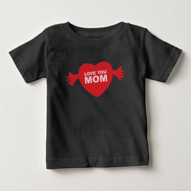 T-shirt Pour Bébé Tu aimes maman Coeur (Devant)
