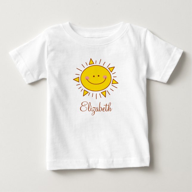 T-shirt Pour Bébé Tu Es Mon Soleil Joyeux Jour Ensoleillé (Devant)