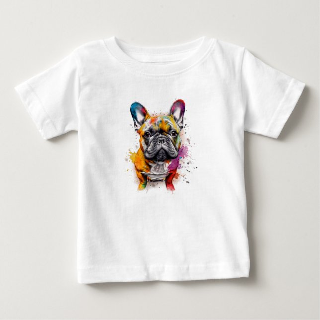 T-shirt Pour Bébé Tu peque, con mucho estilo Bulldog francés (Devant)