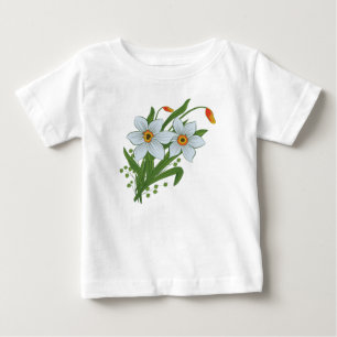 T-shirt Pour Bébé Tulipes et fleurs de jonquilles