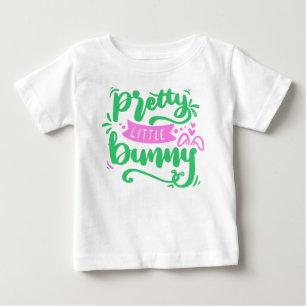 T-shirt Pour Bébé Turquoise fille rose jolie petite lapin Citation d