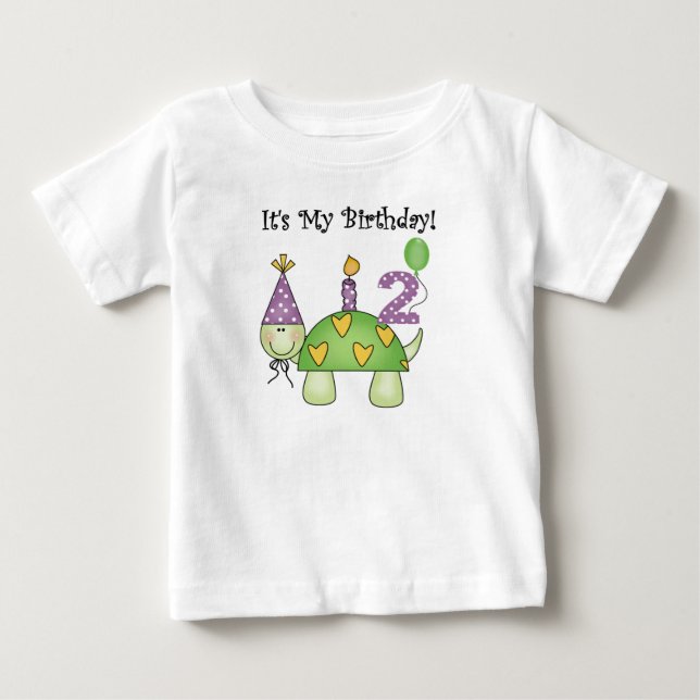 T-shirt Pour Bébé Turtle 2e anniversaire (Devant)