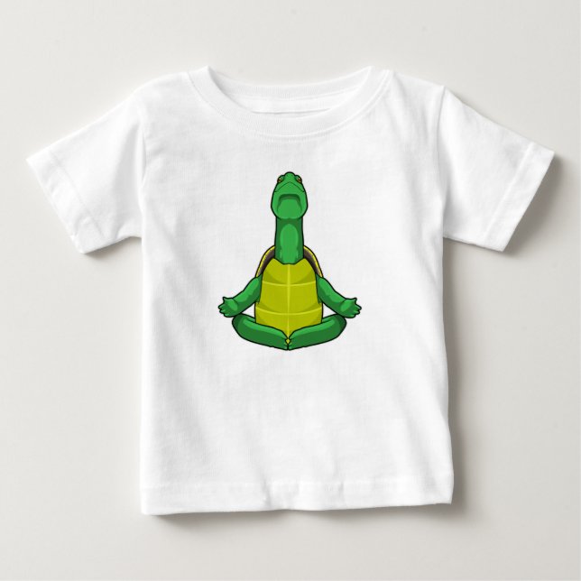 T-shirt Pour Bébé Turtle at Yoga Meditation (Devant)