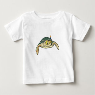 T-shirt Pour Bébé Turtle Diver Snorkel