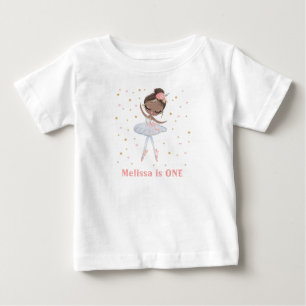 T-shirt Pour Bébé Tutu noir ballerine fille pour premier anniversair