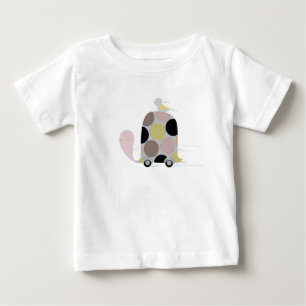 T-shirt Pour Bébé Tweeter sur un ours en peluche à socle en pierre d