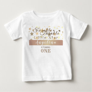 T-shirt Pour Bébé Twinkle Twinkle Little Star 1er anniversaire Pink 