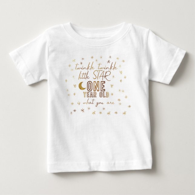 T-shirt Pour Bébé Twinkle Twinkle Little Star Premier anniversaire (Devant)