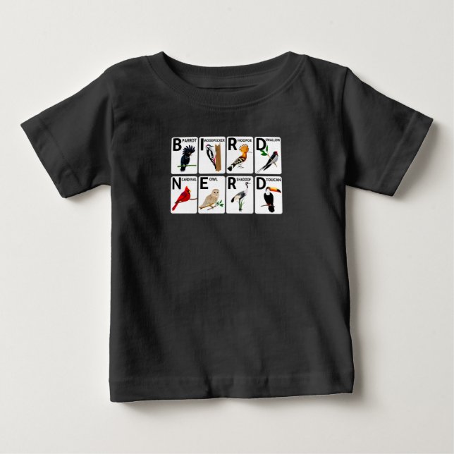 T-shirt Pour Bébé Type d'oiseaux (Devant)