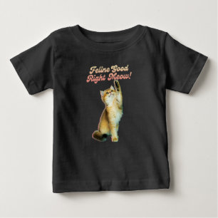 T-shirt Pour Bébé Typographie de chat drôle mignonne avec Kitten jou