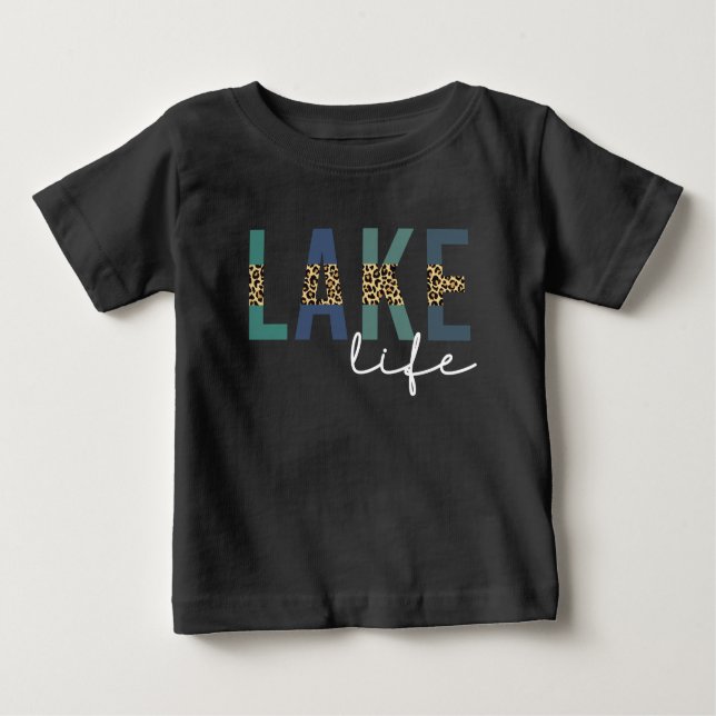 T-shirt Pour Bébé Typographie d'impression de guépard Lake Life (Devant)