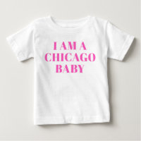Typographie rose bébé vêtement Chicago