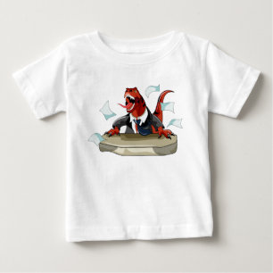 T-shirt Pour Bébé Tyrannosaurus Rex Boss Assis À Un Bureau.