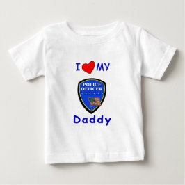 T-shirt Pour Bébé Un amour mon papa de police