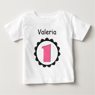T-shirt Pour Bébé Un an Bébé Fille Anniversaire Cadeau Tee V03