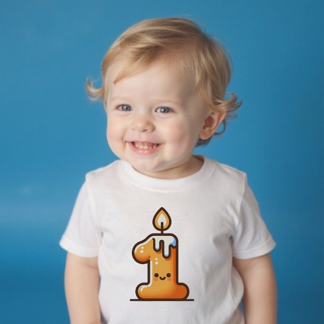 T-shirt Pour Bébé Un an de naissance à Cute Kawaii (One-year birthday Cute Kawaii Baby T-Shirt)
