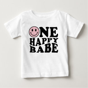 T-shirt Pour Bébé Un bébé heureux   Preppy Smile Girl First Birthday