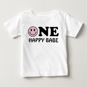 T-shirt Pour Bébé Un bébé heureux   Sourire rose personnalisé pour l