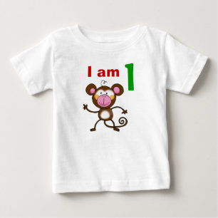T-shirt Pour Bébé Un cadeau d'anniversaire d'un an (singe cinglé)