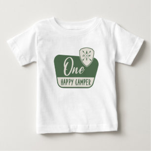 T-shirt Pour Bébé Un campeur heureux, un premier anniversaire, Woodl