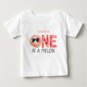 T-shirt Pour Bébé Un dans un melon 1er anniversaire aquarelle pastèq