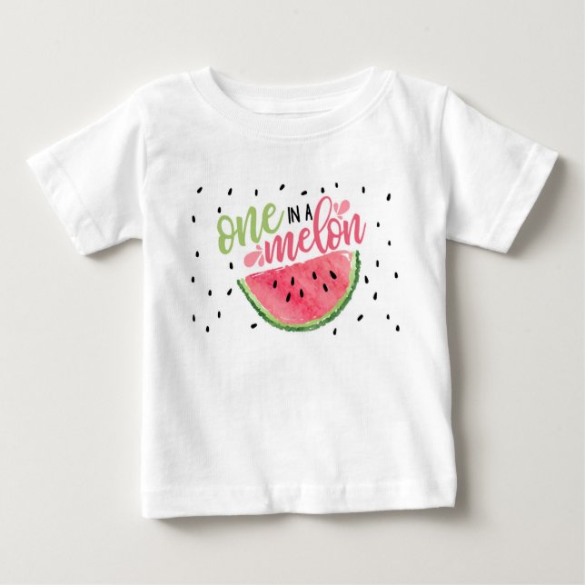 T-shirt Pour Bébé Un dans une chemise melon (Devant)