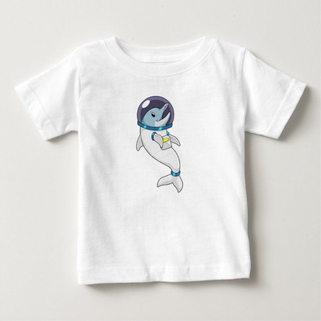 T-shirt Pour Bébé Un dauphin en tant qu'astronaute en costume (Devant)