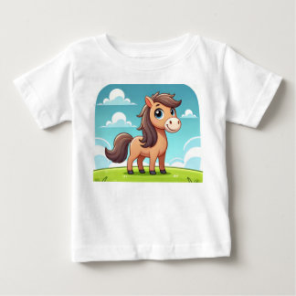 T-shirt Pour Bébé Un dessin animé bébé Hourse design Baby T Shirt.