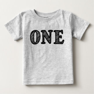 T-shirt Pour Bébé UN en Black Marker Design 1er anniversaire