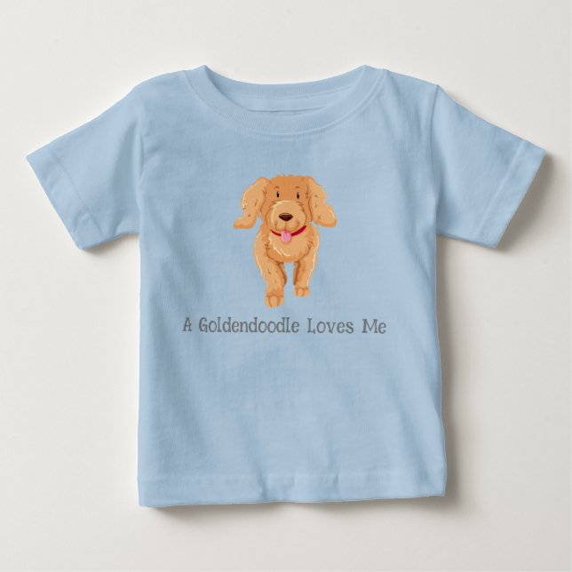 T-shirt Pour Bébé Un Goldendoodle m'aime chemise bébé (Devant)