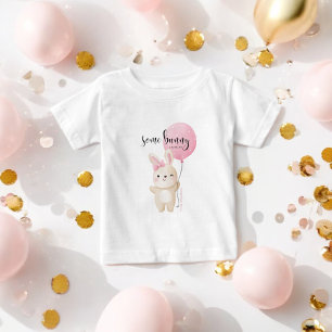T-shirt Pour Bébé Un Gros Ballon Rose Lapin Grande Soeur