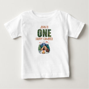 T-shirt Pour Bébé Un heureux Camper aquarelle Woodland 1er anniversa