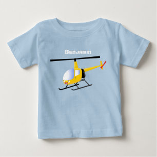 T-shirt Pour Bébé Un joli hélicoptère de dessin animé jaune