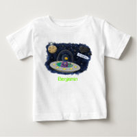 Un joli poisson heureux dans l'espace dessin animé