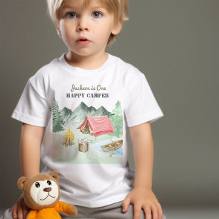 T-shirt Pour Bébé Un Joyeux Camper 1er Anniversaire Camping Baby T-S