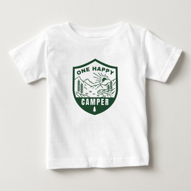 T-shirt Pour Bébé Un Joyeux Camper Camp Premier Anniversaire Chemise (Devant)