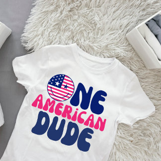 T-shirt Pour Bébé Un mec américain 4 juillet garçon 1er anniversaire