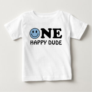 T-shirt Pour Bébé Un mec heureux   Custom Blue Smile Premier anniver