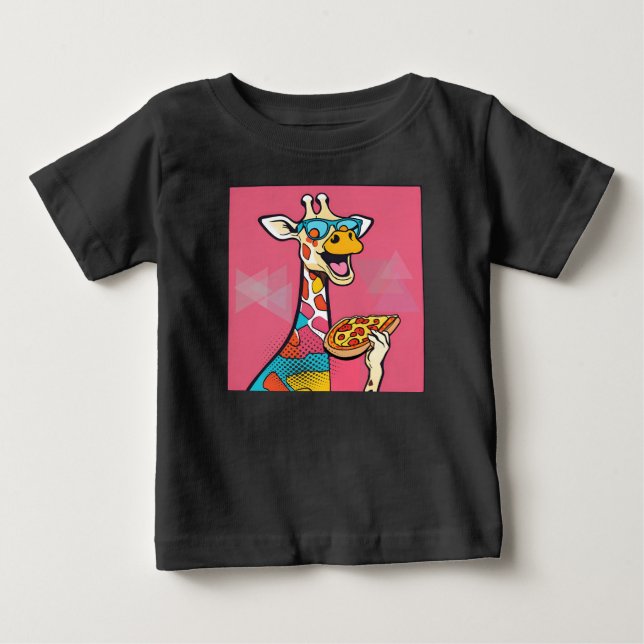 T-shirt Pour Bébé Un modèle de girafe cool pour bébé enfant mignon (Devant)
