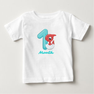 T-shirt Pour Bébé Un mois joli dinosaure